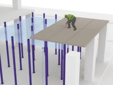 Esquema de instalación de red bajo forjado