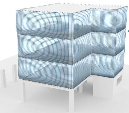 Esquema de red de cierre perimetral en obra