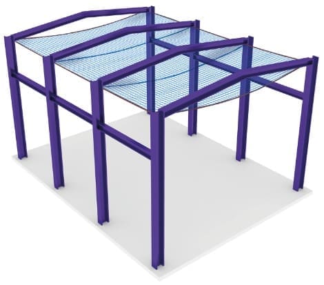 Esquema de red tipo S en estructura metálica