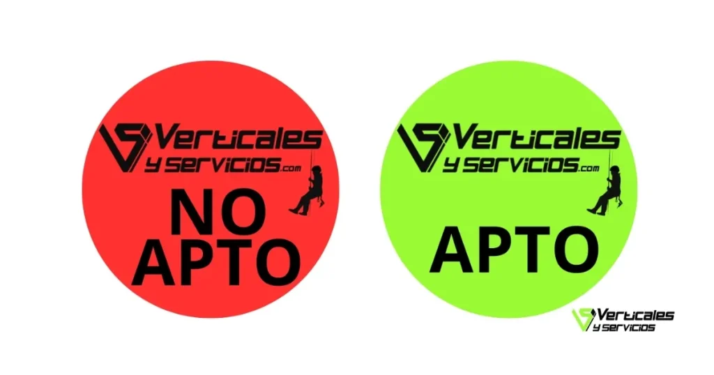 Pegatinas identificativas: "apto" y "no apto".